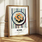 Sushi – on Striped Tablecloth, Japanese Food Illustration