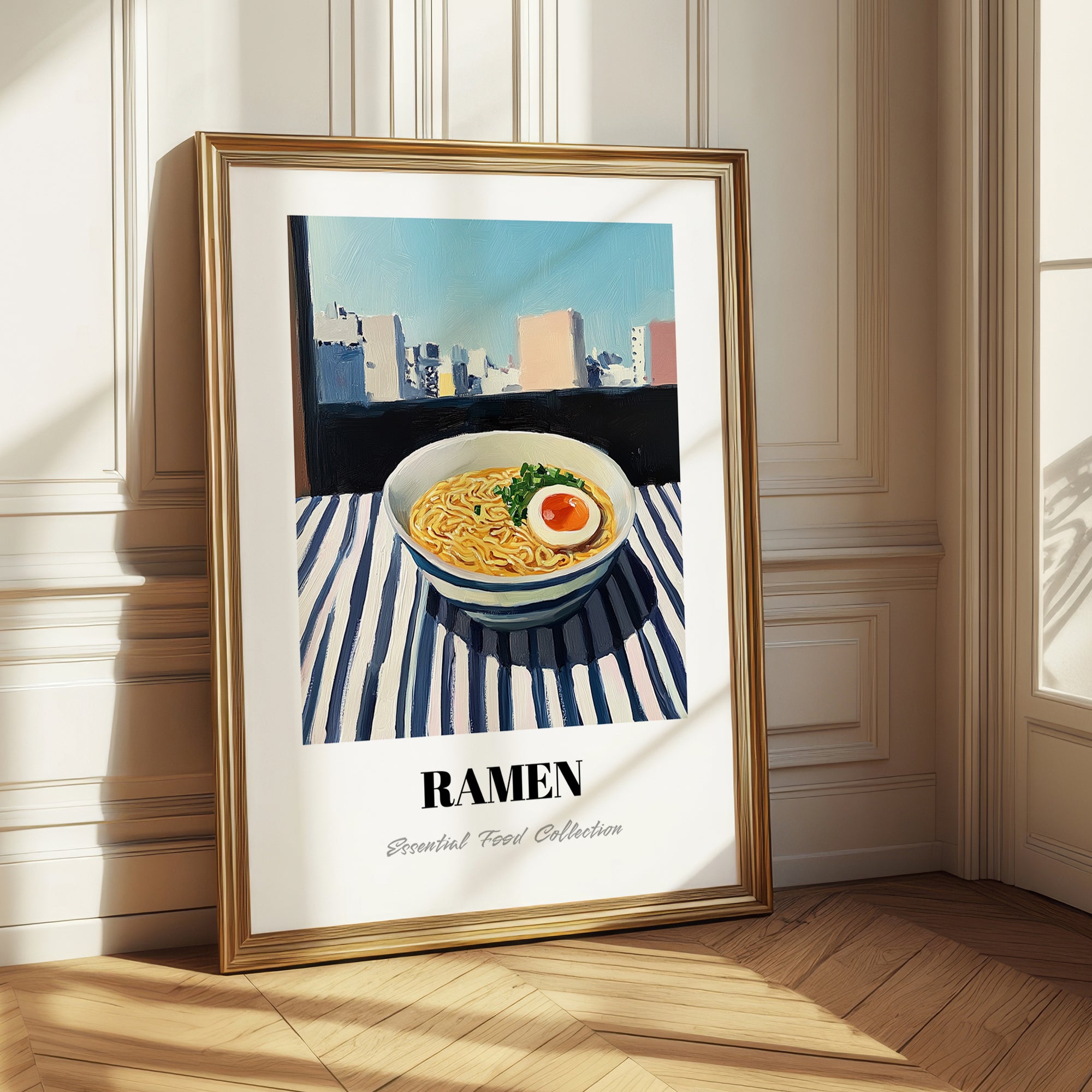 Ramen – Tokyo Skyline Café Scene, Japanese Pasta Wall Decor 