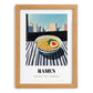 Ramen – Tokyo Skyline Café Scene, Japanese Pasta Wall Decor, set in oak frame