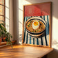 Ramen – on Striped Tablecloth, Japanese Pasta Poster, clean layout with no caption