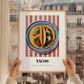 Tacos – on Striped Tablecloth, Mexican Food Art, styled in a charming Paris street view