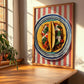 Tacos – on Striped Tablecloth, Mexican Food Art, clean layout with no caption