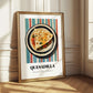 Quesadilla – on Striped Tablecloth, Mexican Cheese Wall Painting 