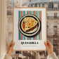 Quesadilla – on Striped Tablecloth, Mexican Cheese Wall Painting, styled in a charming Paris street view