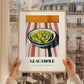 Guacamole – on Striped Tablecloth, Mexican Food Still Life, styled in a charming Paris street view