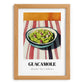 Guacamole – on Striped Tablecloth, Mexican Food Still Life, set in oak frame