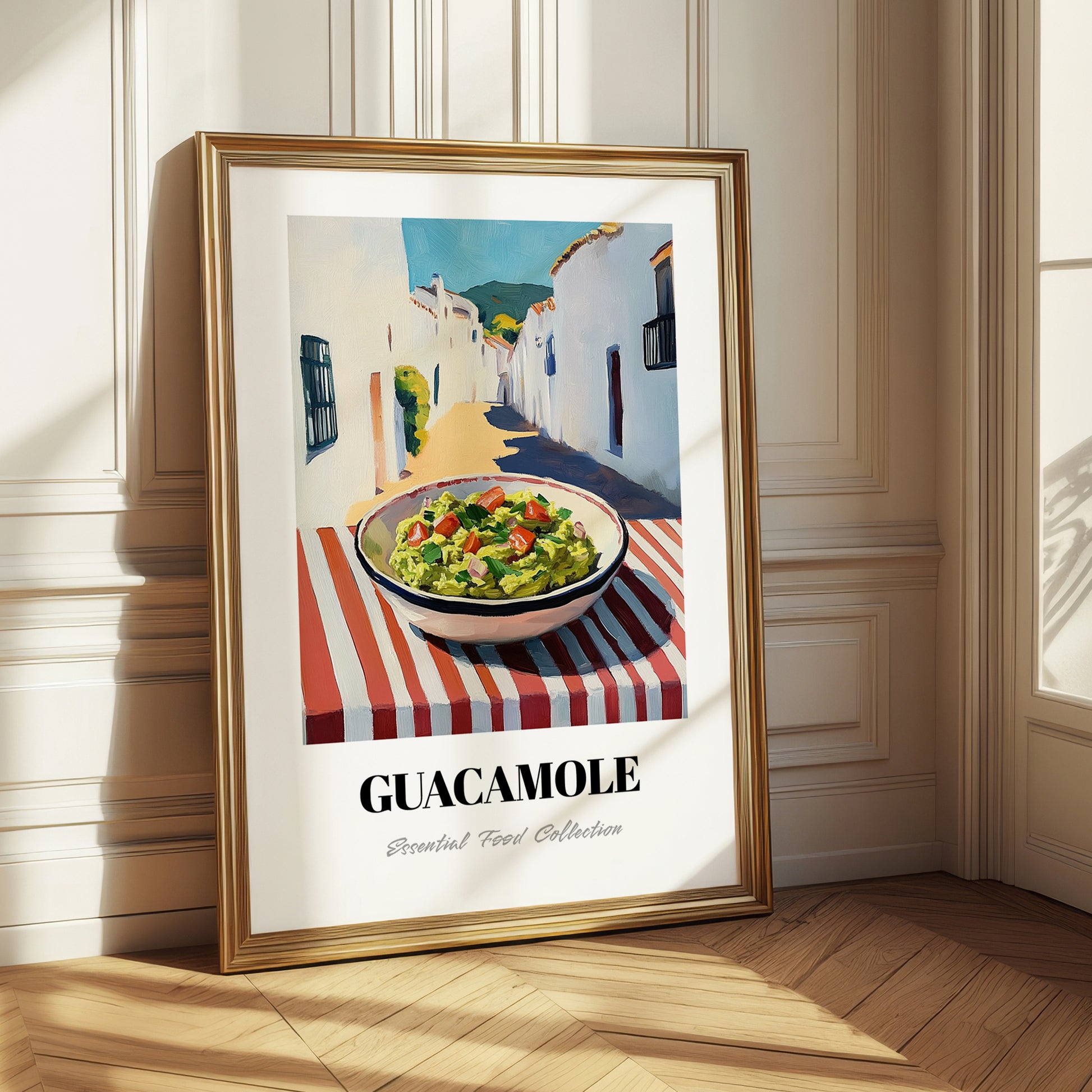 Guacamole – White village Outdoor Café Scene, Mexican Food Painting