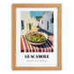 Guacamole – White village Outdoor Café Scene, Mexican Food Painting, set in oak frame