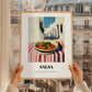 Salsa – White village Urban Café Scene, Mexican Food Illustration, styled in a charming Paris street view