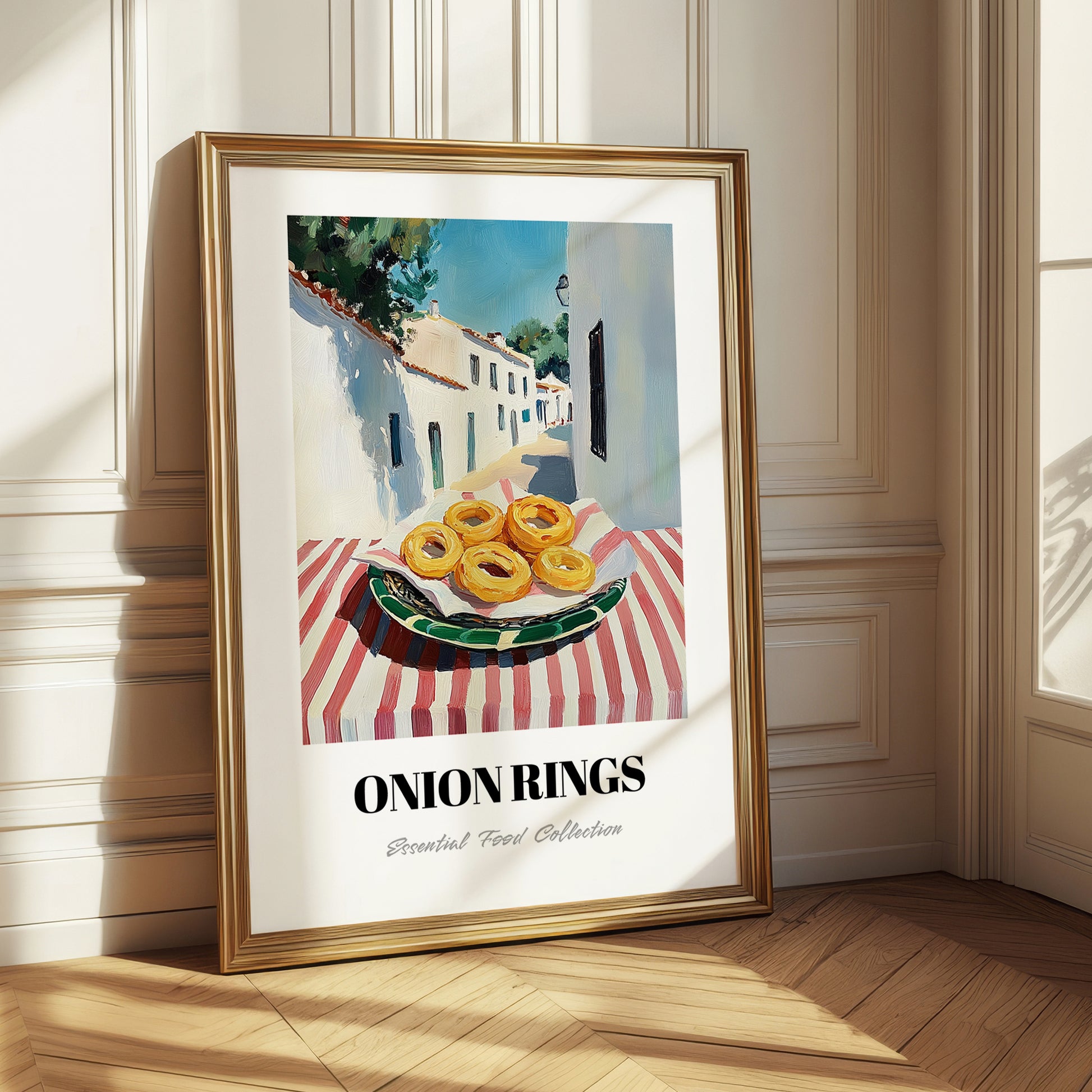 Onion Rings – White village Café on the Corner, American Food Wall Decor