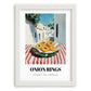 Onion Rings – White village Café on the Corner, American Food Wall Decor, placed in minimal white frame