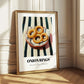 Onion Rings – on Striped Tablecloth, American Food Wall Art