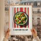 Caesar Salad – on Striped Tablecloth, American Food Wall Decor, styled in a charming Paris street view