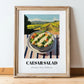 Caesar Salad – Hilltop Café Scene, American Food Art, in wooden frame leaning on the floor