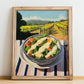 Caesar Salad – Hilltop Café Scene, American Food Art, no-text version framed in wood