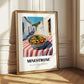 Minestrone – White village Street Café Scene, Italian Food Art
