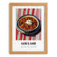 Goulash – on Striped Tablecloth, Hungarian Food Painting, set in oak frame