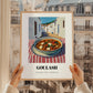 Goulash – White village Urban Café Scene, Hungarian Food Illustration, styled in a charming Paris street view