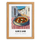 Goulash – White village Urban Café Scene, Hungarian Food Illustration, set in oak frame