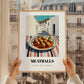 Meatballs – White village Street Café Scene, Italian Food Wall Art, styled in a charming Paris street view