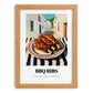 BBQ Ribs – White village Outdoor Café Scene, American Bbq Painting, set in oak frame