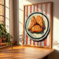 Fried Chicken – on Striped Tablecloth, American Food Still Life, clean layout with no caption