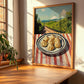 Dumplings – Hilltop Table Scene, Chinese Food Art, clean layout with no caption