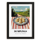 Dumplings – Hilltop Table Scene, Chinese Food Art, in sleek black frame