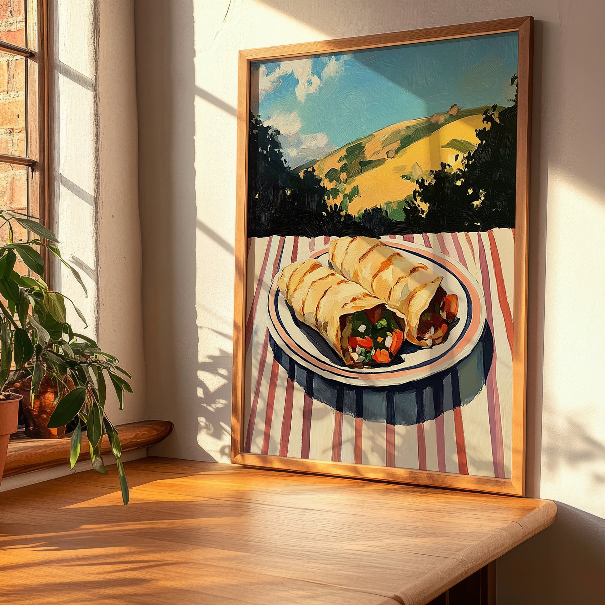 Shawarma – Hilltop Café Scene, Middle Food Wall Art, clean layout with no caption