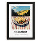 Shawarma – Hilltop Café Scene, Middle Food Wall Art, in sleek black frame