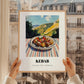 Kebab – Hilltop Table Scene, Turkish Food Poster, styled in a charming Paris street view