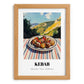 Kebab – Hilltop Table Scene, Turkish Food Poster, set in oak frame