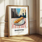 Baguette – White village Outdoor Café Scene, French Food Illustration