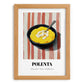 Polenta – on Striped Tablecloth, Italian Food Painting, set in oak frame