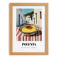 Polenta – White village Street Café Scene, Italian Food Still Life, set in oak frame