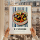 Ratatouille – on Striped Tablecloth, French Food Painting, styled in a charming Paris street view