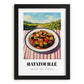 Ratatouille – Hilltop Table Scene, French Food Poster, in sleek black frame