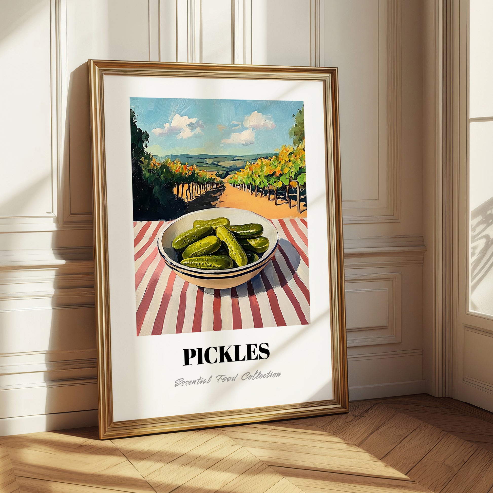 Pickles – Hilltop Table Scene, American Food Illustration