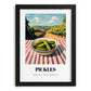 Pickles – Hilltop Table Scene, American Food Illustration, in sleek black frame