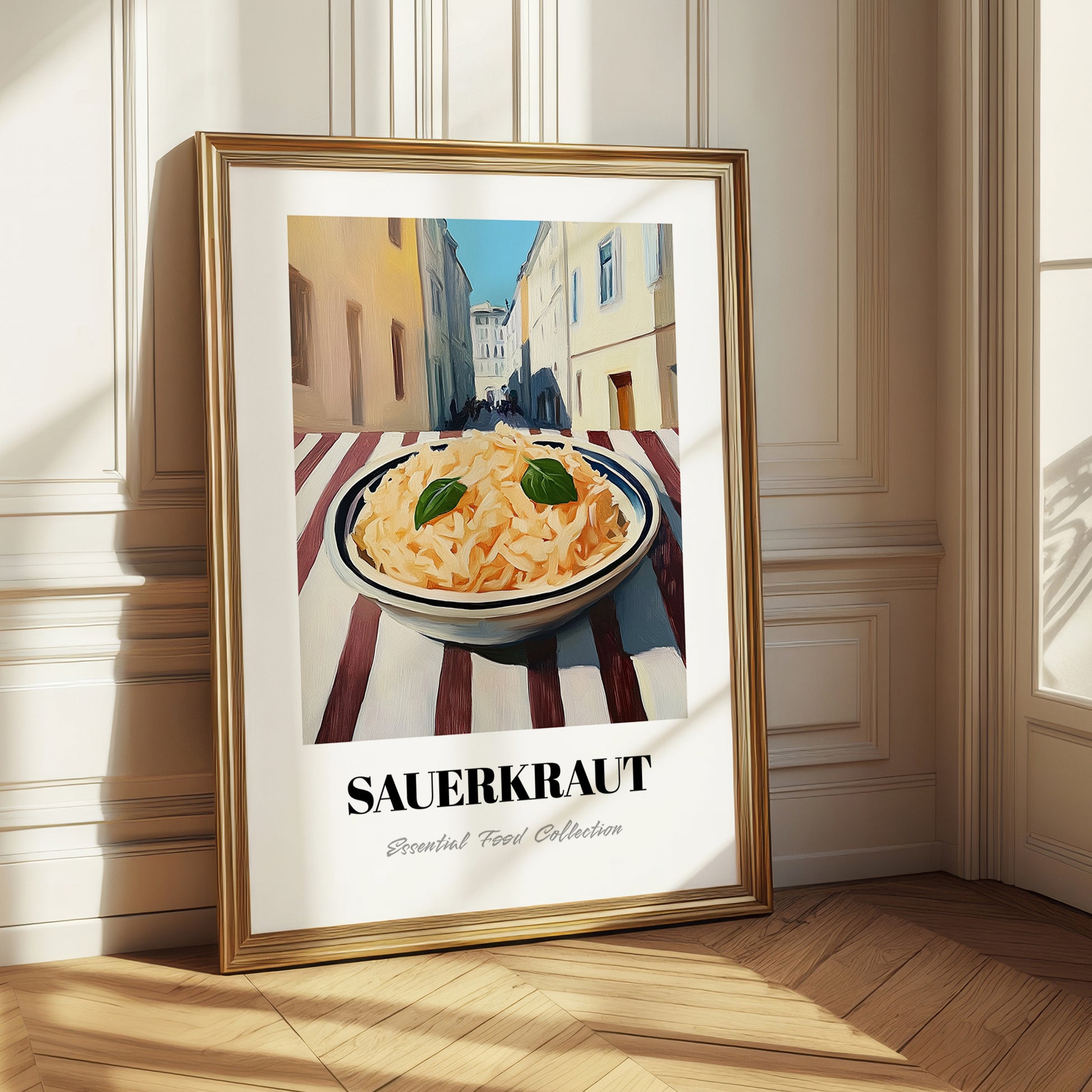 Sauerkraut – White village Outdoor Café Scene, German Food Painting