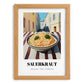 Sauerkraut – White village Outdoor Café Scene, German Food Painting, set in oak frame
