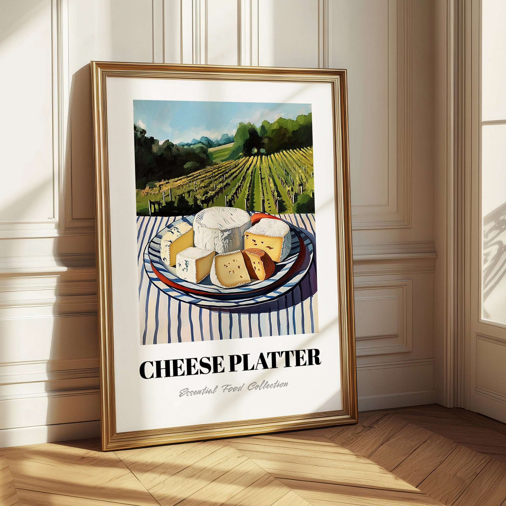 Cheese Platter – Hillside Café View, French Cheese Wall Decor 