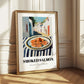 Smoked Salmon – White village Urban Café Scene, Norwegian Food Poster