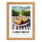 Garlic Bread – Hillside Café View, Italian Food Wall Decor, set in oak frame