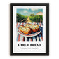 Garlic Bread – Hillside Café View, Italian Food Wall Decor, in sleek black frame