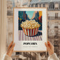 Popcorn – New York Street Café Scene, American Food Painting, styled in a charming Paris street view