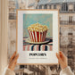 Popcorn – on Striped Tablecloth, American Food Painting, styled in a charming Paris street view