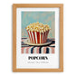 Popcorn – on Striped Tablecloth, American Food Painting, set in oak frame