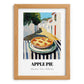 Apple Pie – White village Café on the Corner, American Dessert Poster, set in oak frame