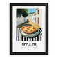 Apple Pie – White village Café on the Corner, American Dessert Poster, in sleek black frame